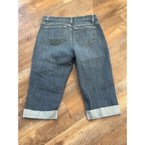 Merona Premium Denim Low Rise Cuffed Capri Jeans Size 8 Blue - Picture 2 of 7